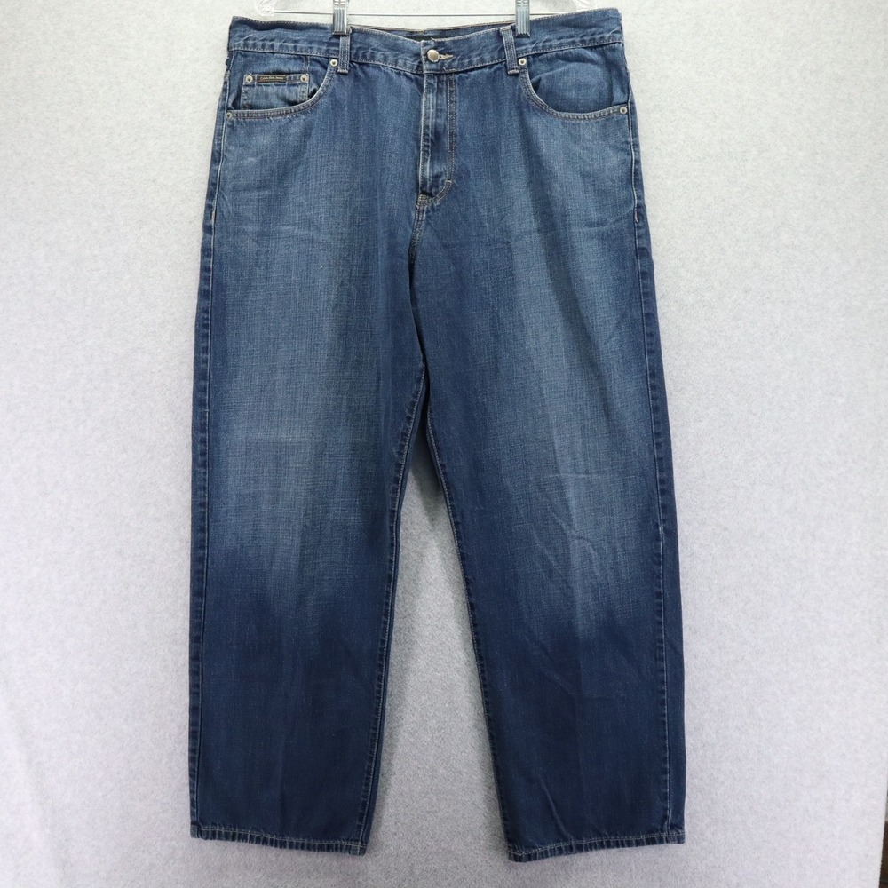 Calvin Klein‎ Jeans Mens 40 Relaxed Straight Loose 5-Pocket Cotton Denim Blue